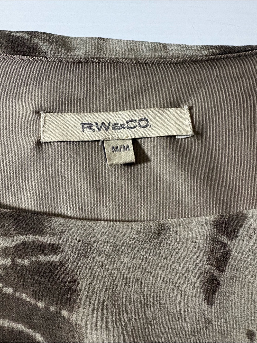 RW&CO. Cream and Brown Abstract-Print Mini Dress - Picture 3 of 6